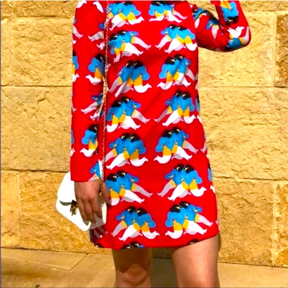 Nooworks Mod Shift Dress Double Ladies Red Size Small